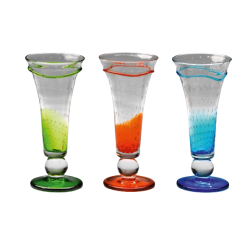 coupe à glace en verre 42cl bleu